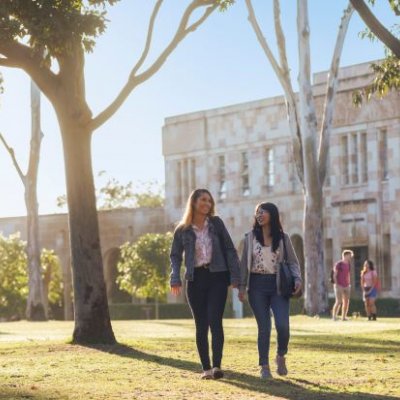 Students walking through University of Queensland campus